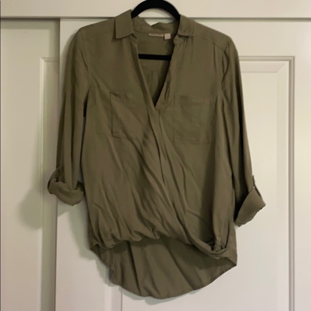Anthropologie Holding Horses Wrap Front Shirt